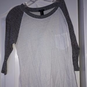 Small White & grey baseball tee